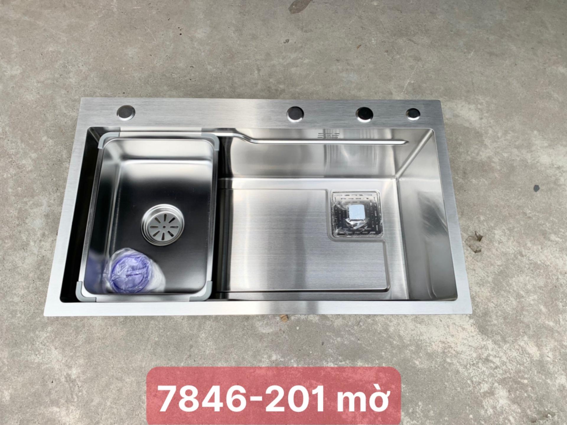 Chậu rửa bát inox 201 - 1 hố rộng KT 78x46 Maxxa