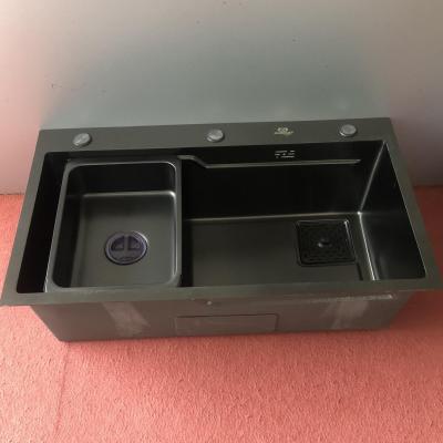 Chậu rửa bát Nano 1 hố rộng inox 201 có chậu rửa nhỏ+thớt