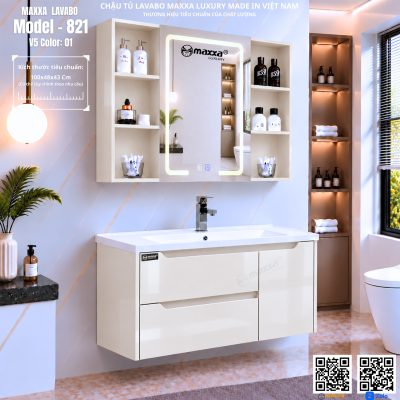 Lavabo 821 Led Sấy Cảm Ứng Vẫy Tay KT: 100x48x43